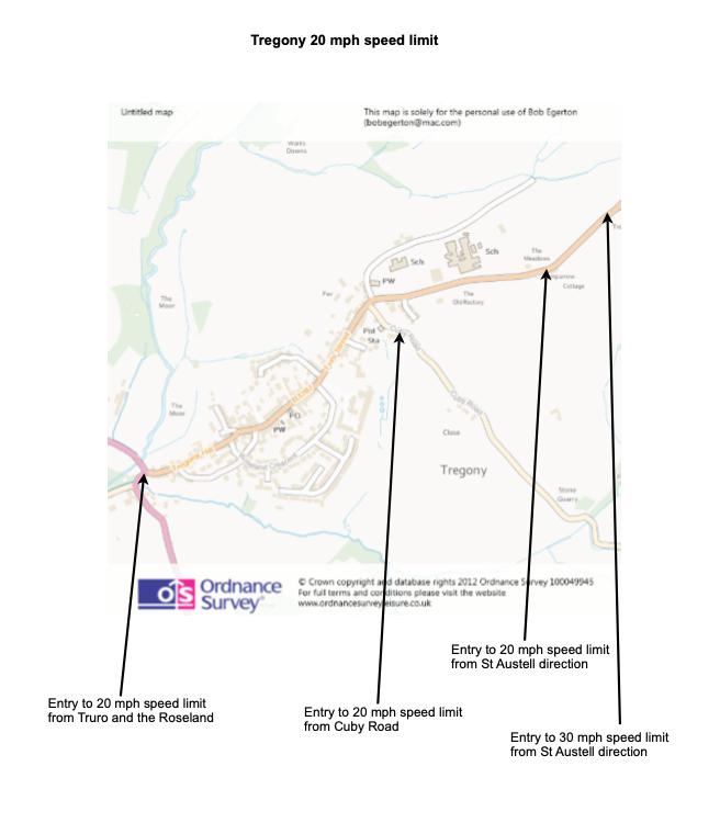 Tregony20mphmap